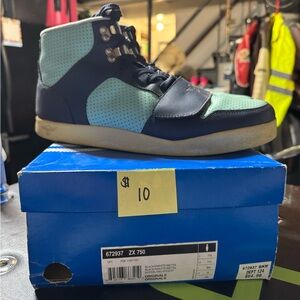 Mint and Navy High-Top Sneakers